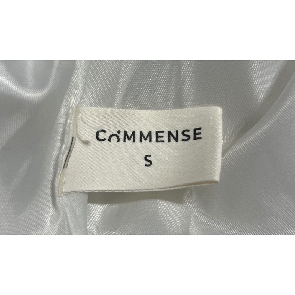 COMMENSE Women White Faux Leather Puffer Vest Cropped High Funnel Neck Zip S - Picture 6 of 6
